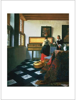 Drobė, tapyba, portretas, nuotraukos perkeltine spausdina milžiniškas plakatas namų meno, Muzikos Pamoka, Panele, ne Mergaitės Jan Vermeer