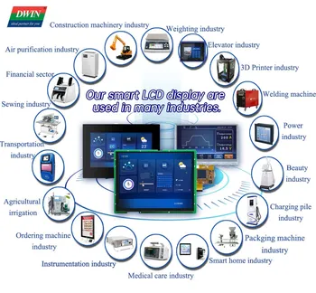 Dwin Komercinės klasės 7,0 colių LCD Ekranas, 1024*600 HMI Smart Touch 