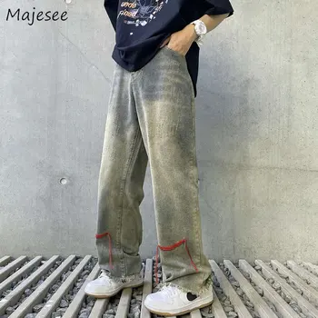 Džinsai Vyrams Streetwear Dizainas Gražus Kietas Amerikos Hip-Hop Džinsinio Audinio Plauti Dizaineris Asmens Kankina Kelnės Europos Stilingas Prašmatnus