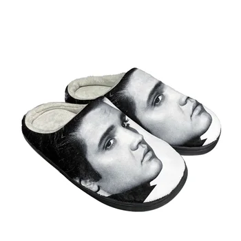Elvis Aaronas Presley Rock Dainininkas Namų Medvilnės Užsakymą Šlepetės Mens Moteriški Sandalai Pliušinis Atsitiktinis Išlaikyti Šiltas Batai Šilumos Šlepetė