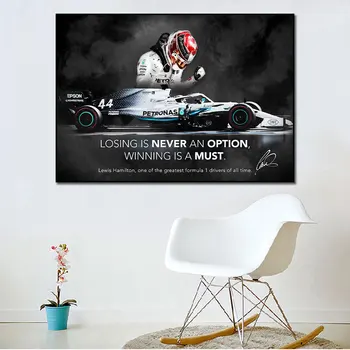 F1 Automobilių Įkvepiantį Citata Plakatas Drobės Spausdintos Hamiltonas Motyvacijos Nuotrauką Tapybos Sienos Meno Namo Kambaryje Biuro Apdailos