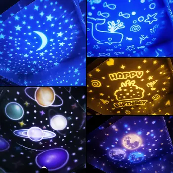 Galaxy Saulės Sistema, Projektorius pagrindiniai kištukiniai naktinių lempų lizdai 360°Besisukantis 5 Filmų Vaikams Star Naktį Šviesos Projektorius, Miegamojo Namų Puošybai lempos