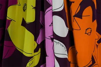 Gėlių Slėnis Dizainerio Parašas High-end Spausdinti Krepo De Chine Marškinėliai Suknelė, Sijonas Mulberry Šilko Audinys Afrikos Spausdinti Siuvimo