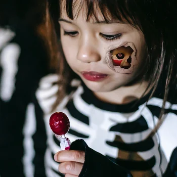Halloween Zombie Randai, Tatuiruotės Netikrą Šašas Kruvinas Makiažas Helovinas Apdailos Žaizdos Baisu Kraujo Žalos Lipdukas 3D atsparus Vandeniui Paviršius 3