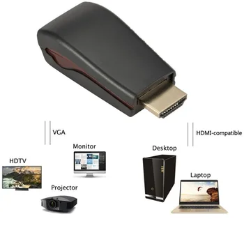 HDMI-compatble Į VGA Video Konverteris HD 1080p Vyrų ir Moterų Adapteris, 3,5 Mm Audio Kabelis, Skirtas KOMPIUTERIUI Laptopo TV Monitorius, Projektorius,