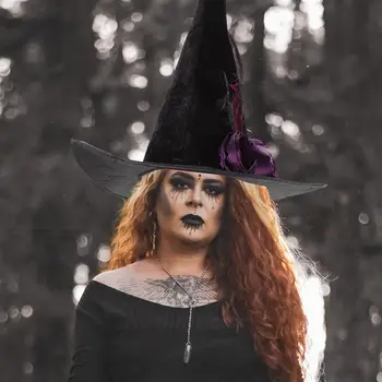 Helovinas Teminius Ragana Skrybėlę Ragana Bžūp Patvarus Ragana Skrybėlę Helovinas Prekių Helovino maskaradas horned ragana skrybėlę wizard hat