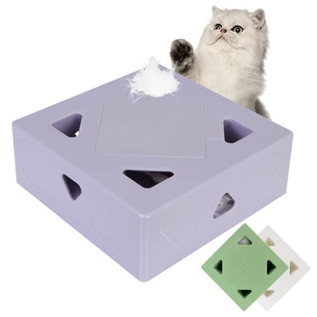 Interaktyvus Aikštės Magic Box, Automatinė Katė Plunksnų Žaislas Dantį Cat Stick Žaidimas Elektros Katė Žaislas Selfplay Naudotis Žaislai Katė 2