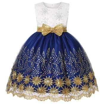 Išsiuvinėti Baby Girl Gėlių Šalis Suknelės Su Medvilnės Pamušalas Vaikams, Vaikiška Vaikai Princesė Elegantiškas Chirstmas Vestidos Drabužiai 0