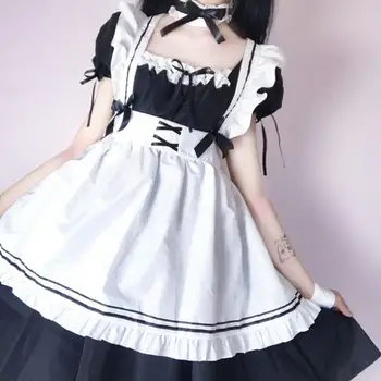 Japonijos Tarnaitė Cos Vienodas Miela Mergina Studentų Lolita Dress Saldus Stilius Cute Kačių Kavinė Princesė Suknelės Harajuku Kawaii Apatinis Trikotažas