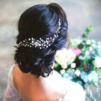 Jaunavedžių Vestuvių Elegantiškas Crystal Pearl Gėlių Plaukų Smeigtukai Žavesio Handwear Plaukų Šukos Mados Moterų Plaukų Aksesuarai Vinjetė Mados