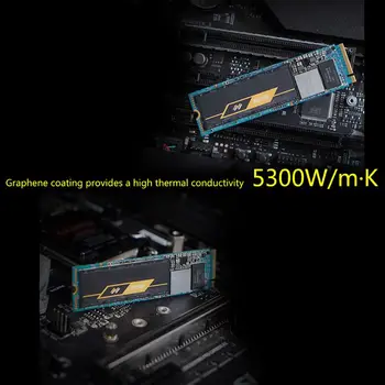 Juoda Grafeno Heatsink M. 2 NGFF 2280 PCI-E NVME SSD Šilumos Trinkelėmis Kietojo Disko Aušintuvo Radiatoriaus Šilumos Kriaukle 67x18x1.5/2/2.5/3/4/6mm