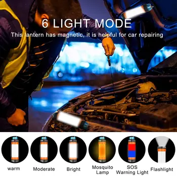 K30 Tragbare LED Kempingas Licht Taschenlampe Zelt Lampe USB Aufladbare Wasserdichte Laterne Taschenlampe Hängen Magnetische