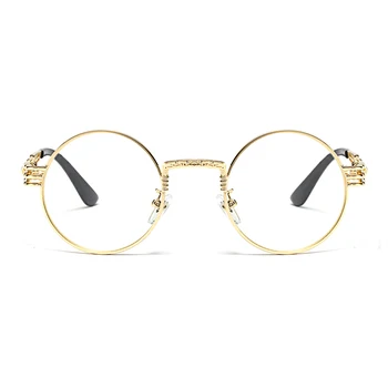 Kachawoo vintage retro akiniai vyrų aukso metalo rėmas, skaidraus lęšio vėpla apvalių akinių rėmeliai moterų apdailos 2018 ochelari femei 4