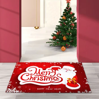 Kalėdų Kilimų Apdaila Namo aukšte mat Patalpos, neslidžia Flanelė kilimas Kalėdų Senelis Kalėdų Senį, kalėdų dekoracijos namams