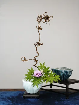 Keramikos Lotus Seedpod Japonų Ikebana Gėlių Kompozicijų Vaza Arbatos Stalo Darbalaukio Mažas Vazonas Apdailos Plokštės