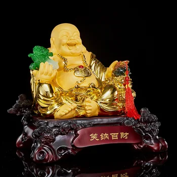 Kinų stiliaus modeliavimas Maitrėjos Budos kopūstai auksinė rupūžė apdailos dervos amatų parduotuvė kambarį darbalaukio dervos apdaila