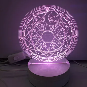 Kortelės Gūstītājs Sakura Aišku Kortelės šliuzo vartai Magic 3d LED Nakties Šviesos Lempa, šiltos Dovanos pjop