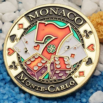Las Vegase Septynių Ženklelis Dažytos Micro Paramos Sėkmės Jums paauksuoto Medalio Specie 32mm Kazino Proginės Monetos