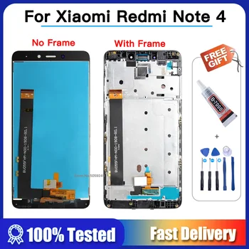 LCD Ekranas Xiaomi Redmi 4 Pastaba Jutiklinis Ekranas skaitmeninis keitiklis Pakeisti Redmi 4 Pastaba ekranas MTK Gel X20 Deka Core versija