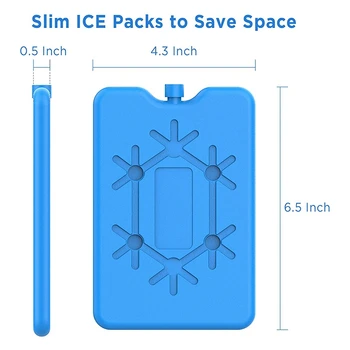 Ledo Paketai Priešpiečių Dėžutė - Daugkartinio naudojimo-Ultra Plonas Šaldiklio Pakuočių - Ilgalaikiai, Kietas Pakuočių Aušintuvai, Išlaikyti Maistą Šviežią,8Pack