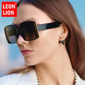 LeonLion 2022 Aikštėje Negabaritinių Akiniai Nuo Saulės, Moterų, Prabangos Akiniai Moterims/Vyrams Dizaineris Prekės Taurės Moterų Retro Gafas De Sol Mujer
