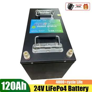 Lifepo4 24V 120Ah 2.5 kwh Ličio Geležies Fosfato Baterija su BMS ir Saulės Energijos Saugojimo Namų Taikant Elektros Krautuvo