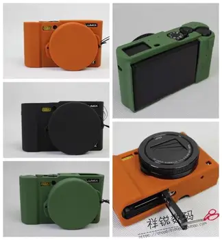LX10 Minkšto Silikono Fotoaparato Krepšys, Apsaugos Įstaiga Padengti Atveju dėl Panasonic Lumix L-X10 su Guminiais Objektyvo Dangtelis 3