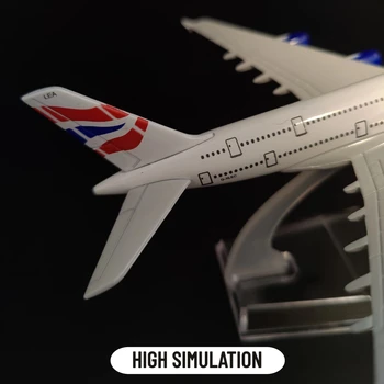 Mastelis 1:400 Metalo Lėktuvo Replika, Britų A380 Lėktuvų modelių Aviacijos Miniatiūriniai, Vaikai Kambario Dekoro Kalėdų Dovana, Žaislai Berniukams