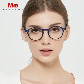 MEESHOW 2022 mėlyna šviesa skaitymo akiniai Moterų Stilingas skaitytojų Vyrai dizaineris Kovos su Blue ray lunetėmis akiniai +0.0 +1.75 1816