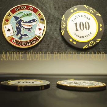Metalo Pokerio Card Guard Vertus Raštas Simbolinis Monetos su plastikiniu Dangčiu Pokerio Žetonų, Pokerio Žaidimo Kortelių, Suvenyrų Hold ' em Priedai