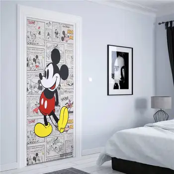 Mickey Komiksai Akvarelė durų lipdukai vandeniui Grafiti 