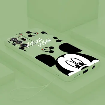 Mickey Mouse Telefono dėklas, skirtas Samsung Galaxy Note, 20 Ultra 10 Plius 8 9 S20 S21 S22 FE 5G Disney Skystu Silikonu Padengti Su Virvelę 2