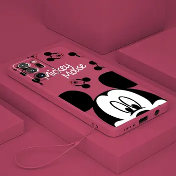 Mickey Mouse Telefono dėklas, skirtas Samsung Galaxy Note, 20 Ultra 10 Plius 8 9 S20 S21 S22 FE 5G Disney Skystu Silikonu Padengti Su Virvelę 3