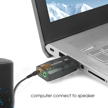 Mini Išorinė USB Garso Plokštę Su 3,5 mm Mic Ausinių Lizdas Stereo 3D Ausinės, Audio Adapteris Garsiakalbis Sąsaja Nešiojamas KOMPIUTERIS 3