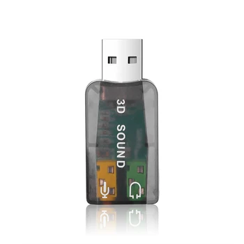 Mini Išorinė USB Garso Plokštę Su 3,5 mm Mic Ausinių Lizdas Stereo 3D Ausinės, Audio Adapteris Garsiakalbis Sąsaja Nešiojamas KOMPIUTERIS 4