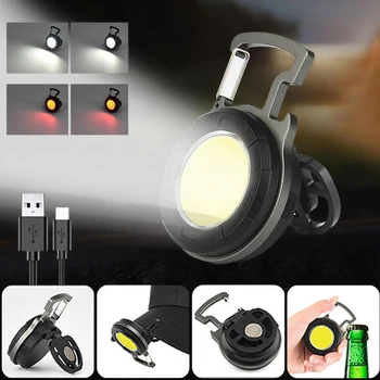 Mini LED Žibintuvėlis Nešiojamas USB Įkrovimo Darbą Šviesos 500 Liumenų Šviesus Pultelio Šviesos Maža Kišenė Žibintai, Lauko 5