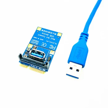 Mini PCI-E, PCI-E X1 Riser Card PCI Express X1 Slot Dual SATA Maitinimo Jungtis 60cm USB 3.0 Kabelį Pratęsimo Prievado Adapteris Pjesė