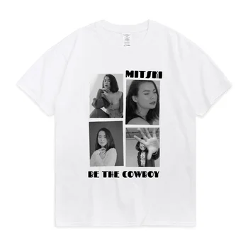Mitski Būti Kaubojus Plakatas Muzikos Albumą Dainininkė Print T Shirt Kūrybos Tendencijos Derliaus Cool marškinėliai, Unisex Medvilnės Tshirts vyriški