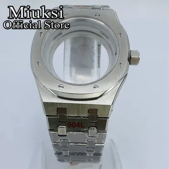 Miuksi 41mm sidabro laikrodžių atveju, safyro stiklas tinka NH35 NH36 ETA2824 PT5000 judėjimas