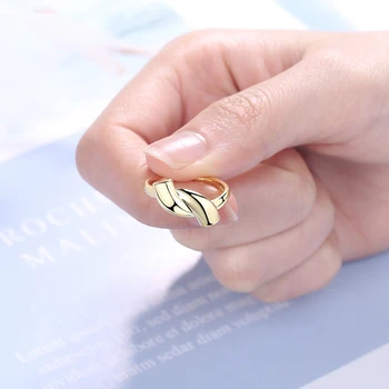 Moterų Mados Paprastas Stilius Piršto Žiedai Spirališkai Įsipainiojęs Maža Atidarymo Dizaino Žiedas Juosta Geriausios Dovanos Mergina Nuotakos