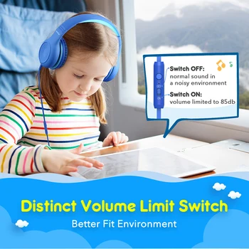 Mpow CH6 Laidinio Vaikai Ausines, Sulankstomas Reguliuojamas Laidinio Ausinės Su 3,5 mm Audio jungtis Ir Mikrofonas Vaikams iPod