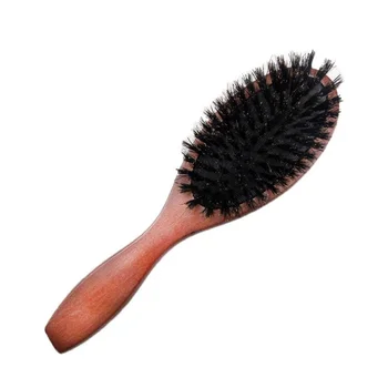 Natūralus Šerno Šerių Hairbrush Masažas Šukos Anti-static Plaukų Galvos odą Paddle Brush Buko medžio Rankena Plaukų Šepetys Šukos Stilius Įrankis