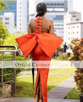 Naujai Cyan Undinė Prom Dresses 2022 Burnt Orange Aso Ebi Oficialų Vakare Chalatai Moterims Šalis Su Laivapriekio Chalatas De Bal