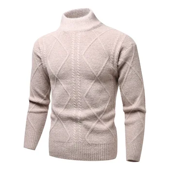 Naujas 2022 m. Žiemos Šiltas Vyrų Džemperis Tendencijos Modelis ilgomis Rankovėmis Atsitiktinis vientisos Spalvos Megztinis Mezgimo Megztinis