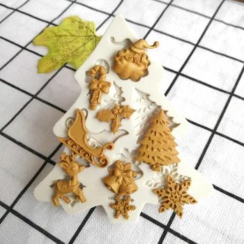 Naujas 3D Torto Formos Maisto kokybės Silikono Kalėdų Eglutė Elnių Kalėdų Senelio Minkštas Tortas Dekoravimo Priemonė, Saldainiai, Tortas Pelėsių Konditerijos Įrankis