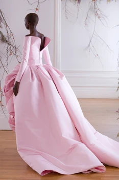 Naujausias 2022 arabų Rožinė Prom Chalatai Su Daugiau nei Įvyniojimas Sijonas 3D Gėlių Ziajać nuo Peties Moterų Suknelės, Šaliai