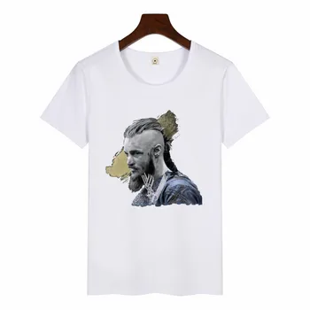 Naujausios Konstrukcijos T Shirts KARALIUS Ragnar Lothbrok Vikingų Moterys Atsitiktiniai trumpomis Rankovėmis Marškinėliai, Unisex Atsitiktinis marškinėliai, O Kaklo Viršaus Marškinėlius