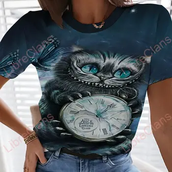 Naujų Gyvūnų Juokingi Kačių, Lokių 3D Print T Shirt Negabaritinių Moterų Drabužių Mados, Stiliaus moteriškų Rūbų, Marškinėlių Seksualių Merginų Tees Viršūnės