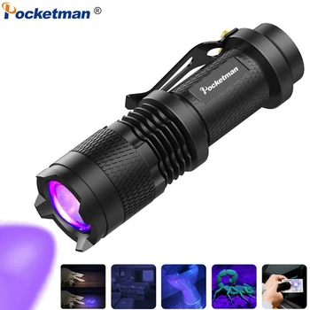 Nešiojamų UV LED Žibintuvėlis Zoomable UV Žibintuvėlis 395nm Ultra Violet Fotoblyksčių Lempos, Už Žymeklio Tikrintuvas Augintinio Šlapimo Nustatymo 5