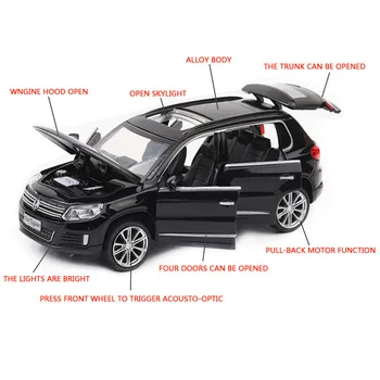 NICCE 1:32 Volkswagen Tiguan Automobilio Modelį Lydinio Automobilių DieCast Žaislas Automobilio Modelį Traukti Atgal, Vaikų Žaislas Kolekcionuojamų Nemokamas Pristatymas A139